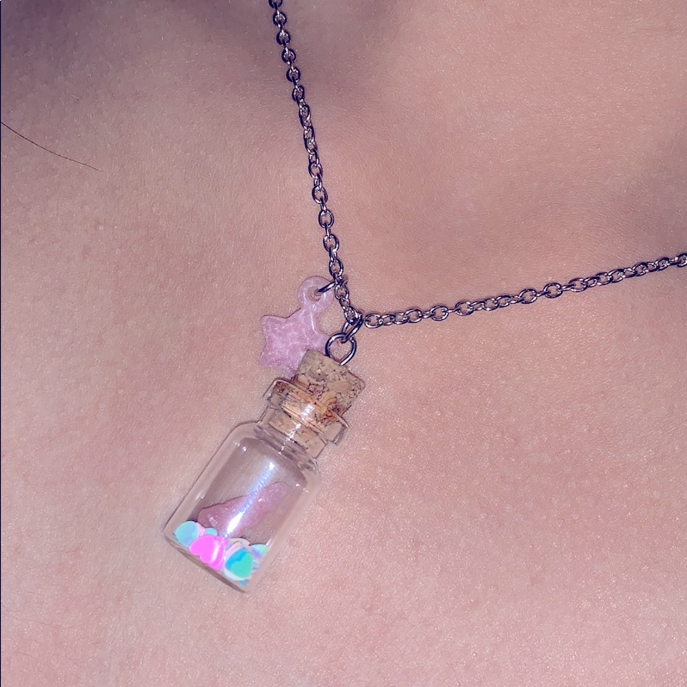 Colorful charmed necklace
